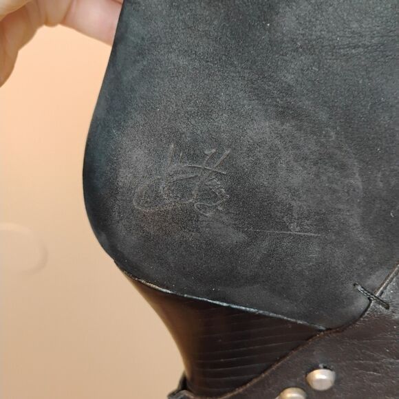 John fluevog boots Studded Wedge Goth Punk Metal Rock Band Grunge womens Sz 8 - Picture 12 of 12